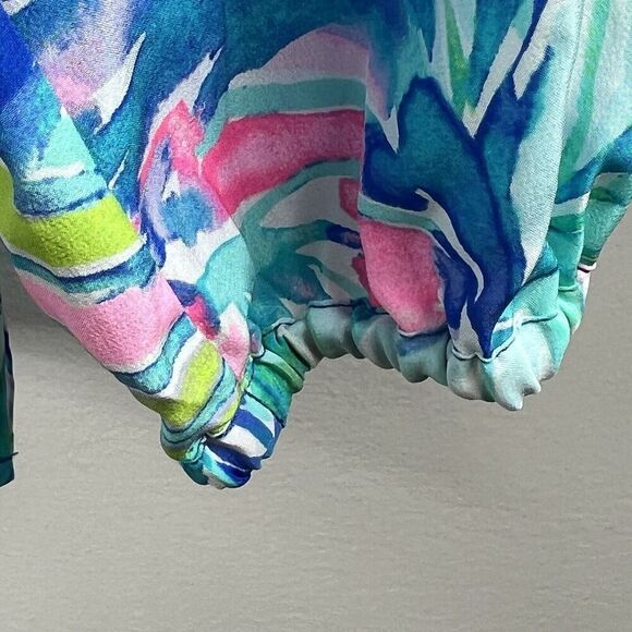 Lilly Pulitzer Silk Floral Elsa Blouse Size XS Blue Pink Casa Del Sol - Picture 6 of 14